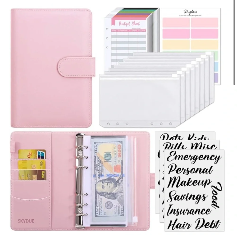 Pink Budget Binder with Cash Envelopes